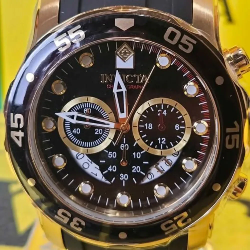 Invicta Pro Diver Chronograph Black & Gold – 100M Men’s Watch